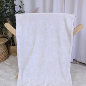 Personalised Fleece Blanket - Boho Beige Leaf Print