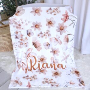 Personalised Fleece Blanket - Wildflower Rusty Safari Pot