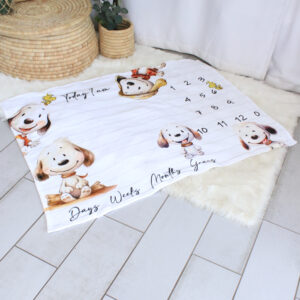 Milestone Blanket - Happy Snoopy Boy Set