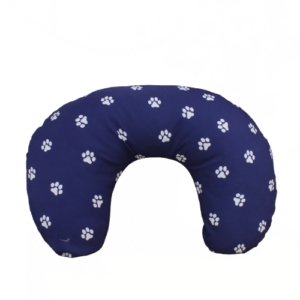 Handcrafted nursing pillow with inner, perfect for comfortable feeding and tummy time in a South African-inspired nursery. Cinnamon and Spice. Featuring French Bulldog Black Navy White print