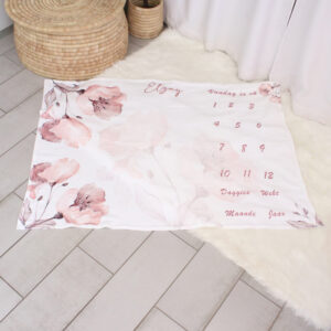 Milestone Blanket - Pink and Grey Floral