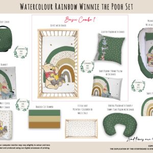 Cot Duvet Bedding - Watercolour Rainbow Winnie the Pooh Set