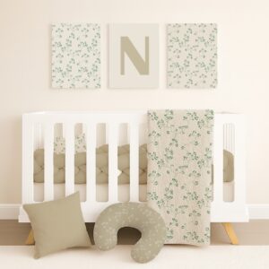 Handcrafted custom cot bedding set, featuring personalized printed and premium hypo-allergenic baby safe fabric, designed for elegant nursery décor. Cinnamon and Spice