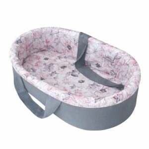 Newborn fabric carry cot with wooden base and waterproof lining. Portable baby bassinet South Africa