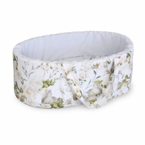 Newborn fabric carry cot with wooden base and waterproof lining. Portable baby bassinet South Africa
