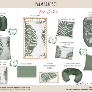 Cot Duvet Bedding - Palm Leaf Set - Neutral