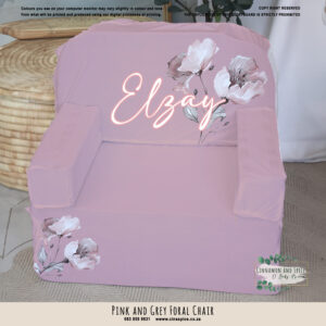 A Kids Sofa Foam Chair – Pink and Grey Floral Chair
