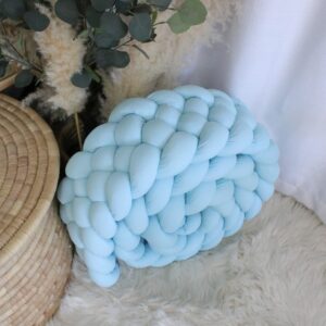 Cot Bumper - Braided 5 Strand - Lion Crown Star Set - Light Blue