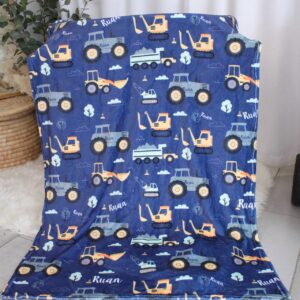 Fleece Blanket - Construction with Dark Blue Background