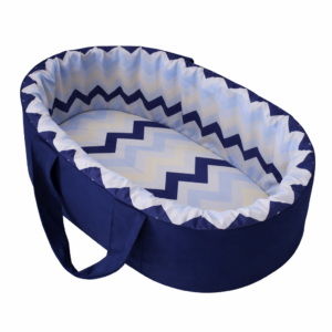 Newborn fabric carry cot with wooden base and waterproof lining. Portable baby bassinet South Africa