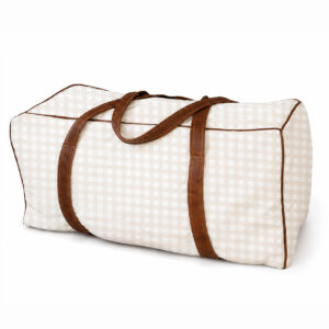 Personalized Overnight & Hospital Bag | Beige Checkered Duffle