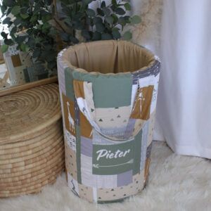 Washing Basket With Handles - African Patchwork Buffalo Set