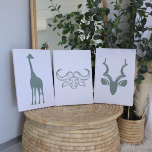Canvases - African Patchwork Buffalo Set