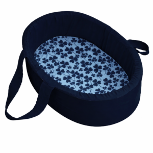Newborn fabric carry cot with wooden base and waterproof lining. Portable baby bassinet South Africa