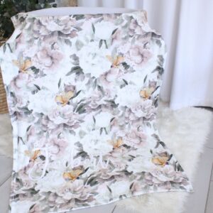 Personalised Fleece Blanket - Soft Pink Mustard Flower