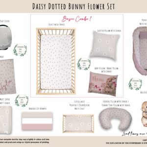Cot Duvet Bedding - Bunny - Daisy Dotted Bunny Flower Set