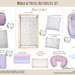 Cot Duvet Bedding - Butterfly - World of Pastel Butterflies Set