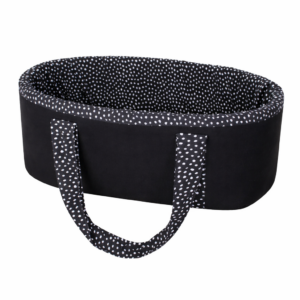 Newborn fabric carry cot with wooden base and waterproof lining. Portable baby bassinet South Africa