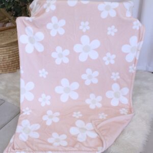 Personalised Fleece Blanket - Plain Field of Daisy - Full Daisy