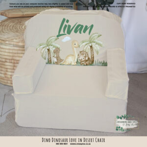 A Kids Sofa Foam Chair – Dino Dinosaur Love In Desert Chair