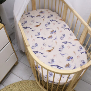 Cot Fitted Sheet - Whale Under The Sea Fantasy