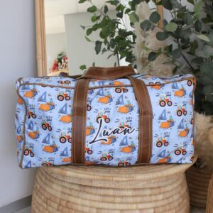 Personalized Overnight & Hospital Bag | Construction Dinosaur Dino