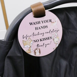 Wash Your Hands, No Kisses Plaque - Woodlands Girl Design