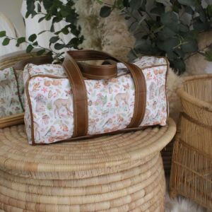 Personalized Overnight & Hospital Bag | Woodlands Girl Forest Walk with Flowers