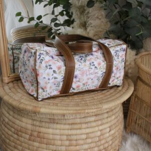 Personalized Overnight & Hospital Bag | Flower path to a Girl room Floral