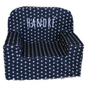 Customizable kids sofa foam chair, perfect for toddlers and kids, with personalized prints and colors.