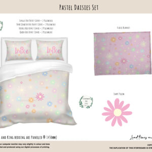 Kids Duvet Set - Pastel Daisies