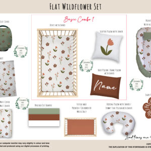 Cot Duvet Bedding - Floral - Flat Wildflower Set