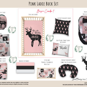 Cot Duvet Bedding - Buck - Pink Ladie Buck Set