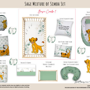 Cot Duvet Bedding - Lion King - Sage Mixture of Simba Set