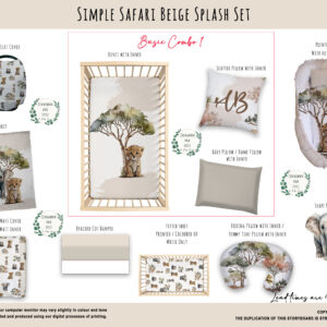 Cot Duvet Bedding - Safari - Simple Safari Beige Splash Set