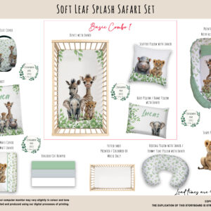 Cot Duvet Bedding - Safari - Soft Leaf Splash Safari Set - Neutral