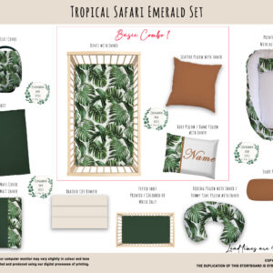 Cot Duvet Bedding - Safari - Tropical Safari Emerald Set