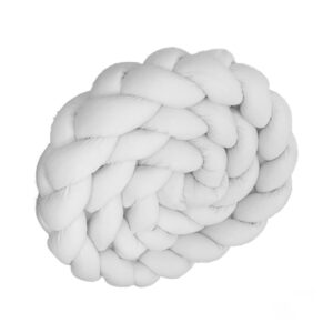 Cot Crib Braided Bumper, All White, soft and breathable, Cinnamon and Spice