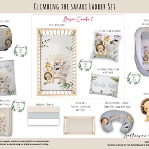 Cot Duvet Bedding - Safari - Climbing The Safari Ladder Set - Neutral
