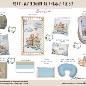 Noah's Ark Cot Bedding Set - All Animals (Watercolour)