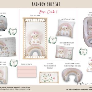 Cot Duvet Bedding - Sheep - Rainbow Sheep Set