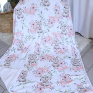 Personalised Fleece Blanket - Bunny Soft Rose