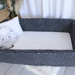 Dotted  | Travel Bed | Black Small White Dots