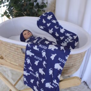 Handcrafted wrap set, perfect for swaddling baby and helps reduce the startle reflex, promoting longer, more restful sleep for your baby in a South African-inspired nursery. Cinnamon and Spice. Featuring Jungle Book Remake print