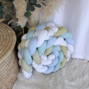 Cot Bumper - Braided 5 Strand - Rainbow Eucalyptus Owl Set
