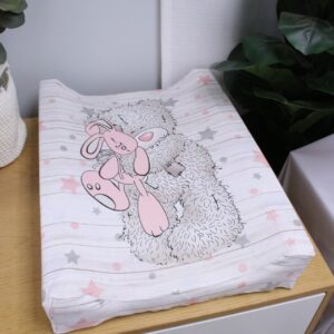 Changing Mat Cover - Pink Starry Tatty Teddy Sleeping