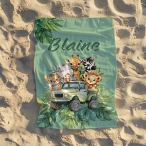 Custom print swimming towel for babies, toddlers and adults, quick-dry and gentle on skin.