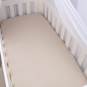 Beige color baby cot fitted plain beige color, handcrafted by Cinnamon and Spice South Africa
