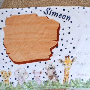 Milestone Blanket – Navy Dotty Safari Set