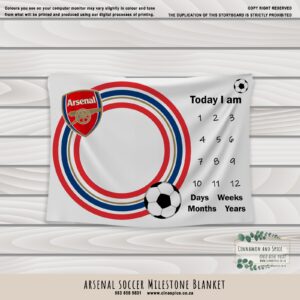 Milestone Blanket – Arsenal Soccer Milestone